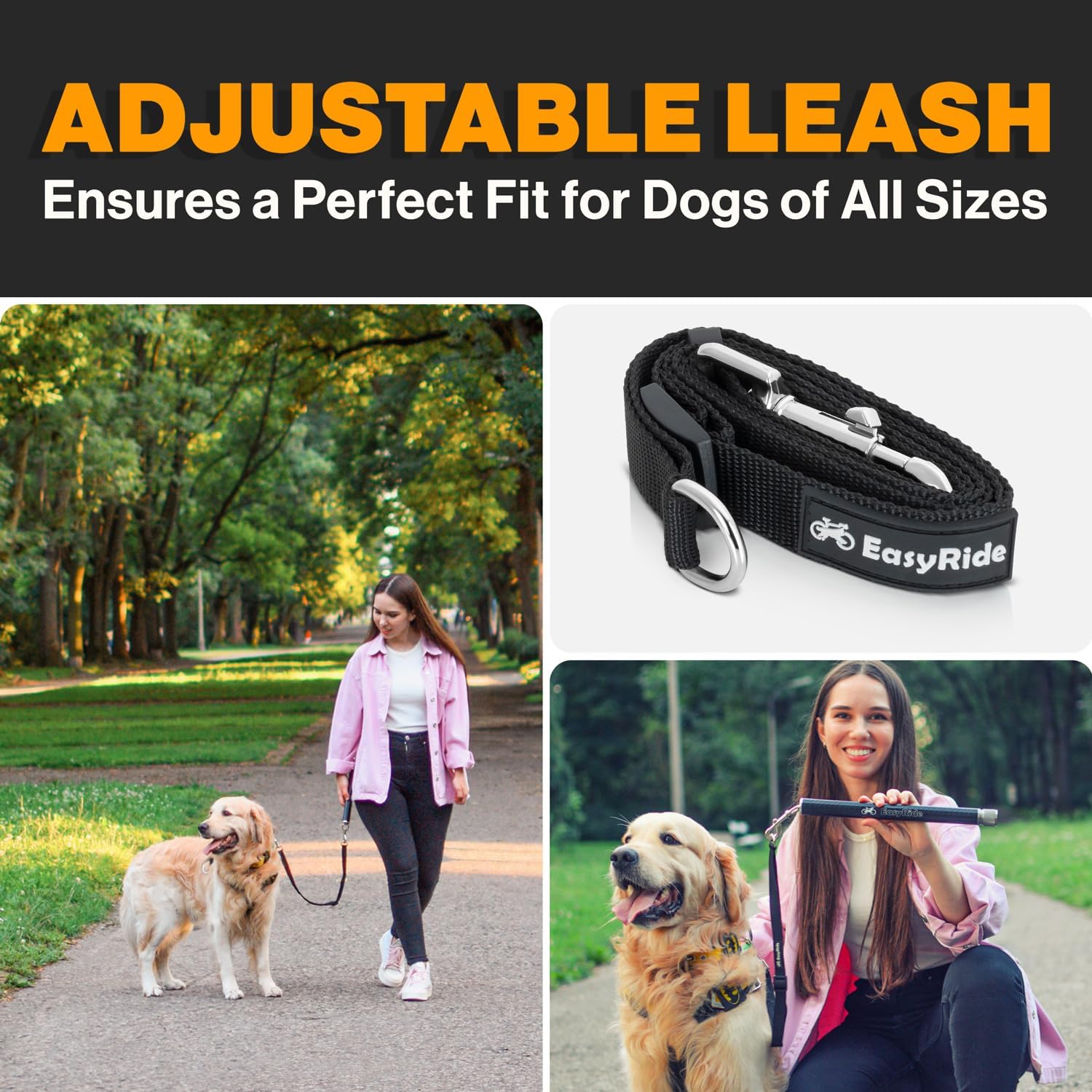 180° Rotating Dog Bike Leash